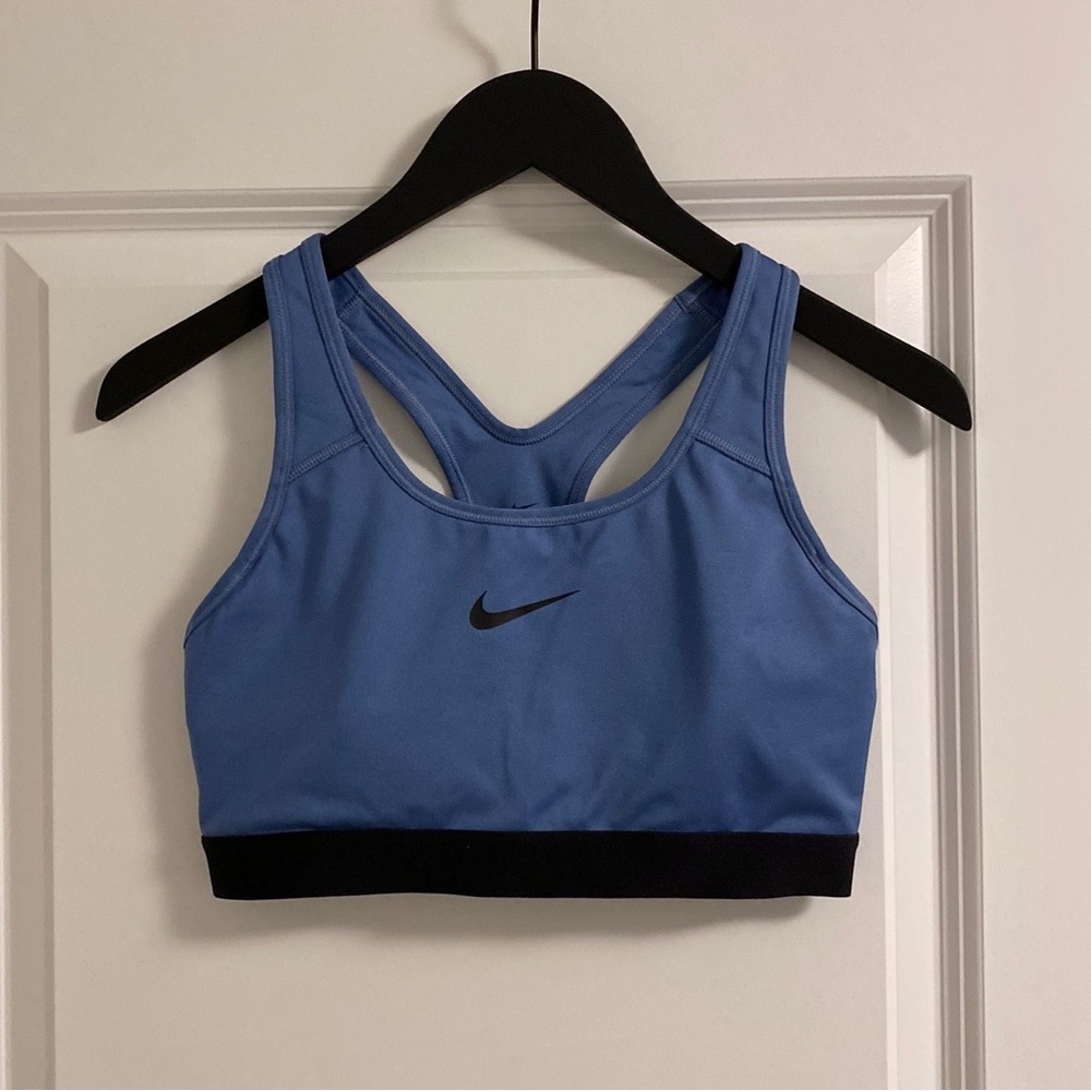 Blue Nike sports bra